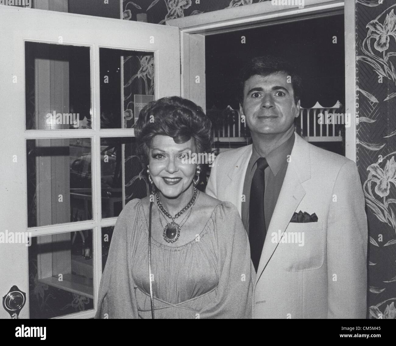 VIVIAN BLAINE with husband Stuart Clark at the party hosted by producer Curtis Roberts to celebrate the new motion picture '' Returning '' , the Cafe Chez Pierre in Hollywood.Supplied by   Photos, inc.(Credit Image: © Supplied By Globe Photos, Inc/Globe Photos/ZUMAPRESS.com) Stock Photo