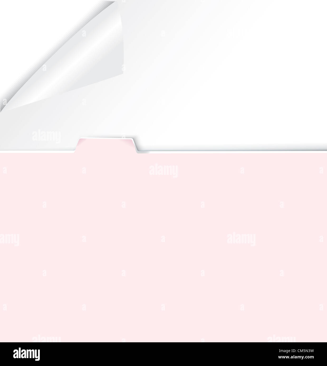 Raster illustration pink folder with rolled corner paper isolated on white Stock Photo