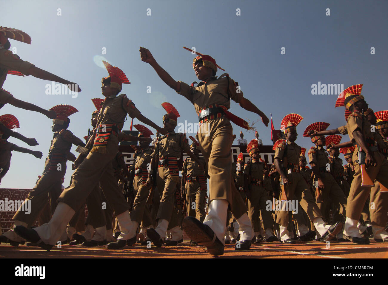 Oct. 11, 2012 - Indian Border Security Force (BSF) soldiers take part ...