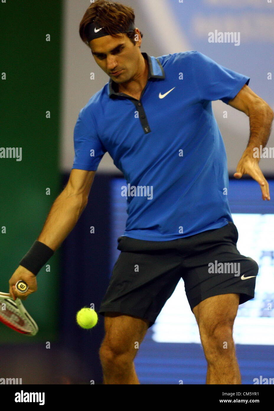 11.10.2012. Shanghai CHINA Roger Federer of Switzerland defeats