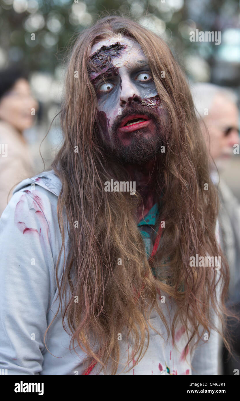London, England, UK. Saturday, 13 October 2012. World Zombie Day 2012 in London. (Photo: Nick Savage / Alamy Live News) Stock Photo