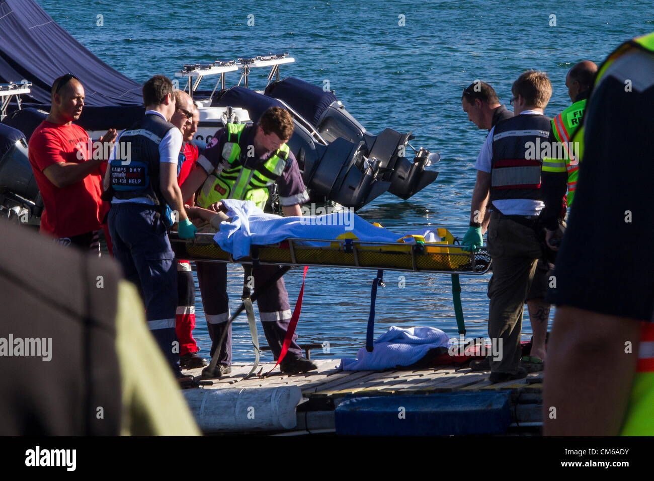 CAPE TOWN, SOUTH AFRICA – OCTOBER 13: Survivors of the capsized charter ...
