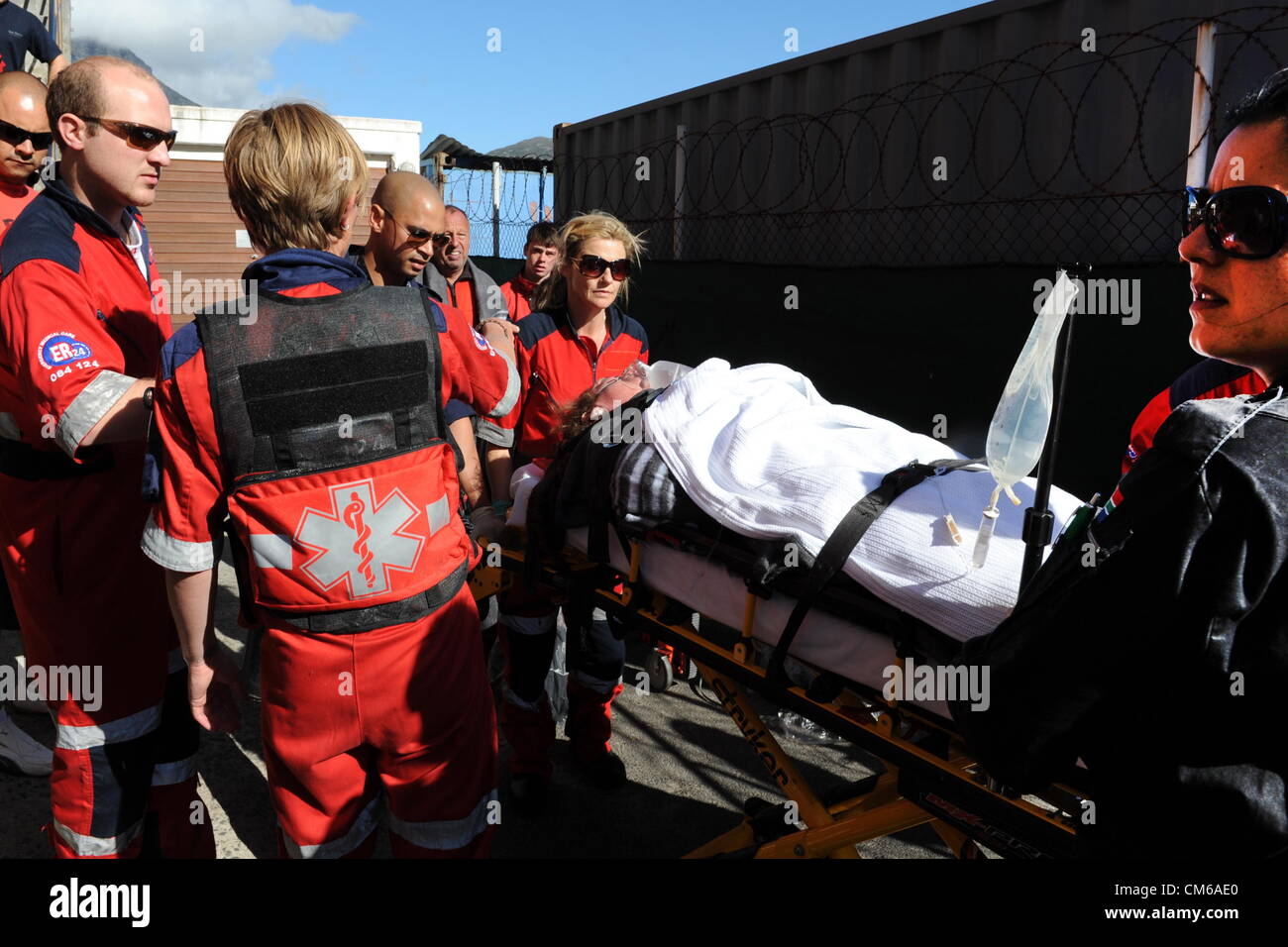 CAPE TOWN, SOUTH AFRICA – OCTOBER 13: Survivors of the capsized charter ...