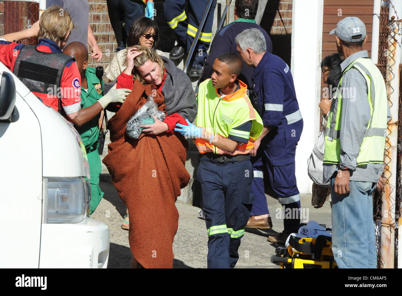 CAPE TOWN, SOUTH AFRICA – OCTOBER 13: Survivors of the capsized charter ...