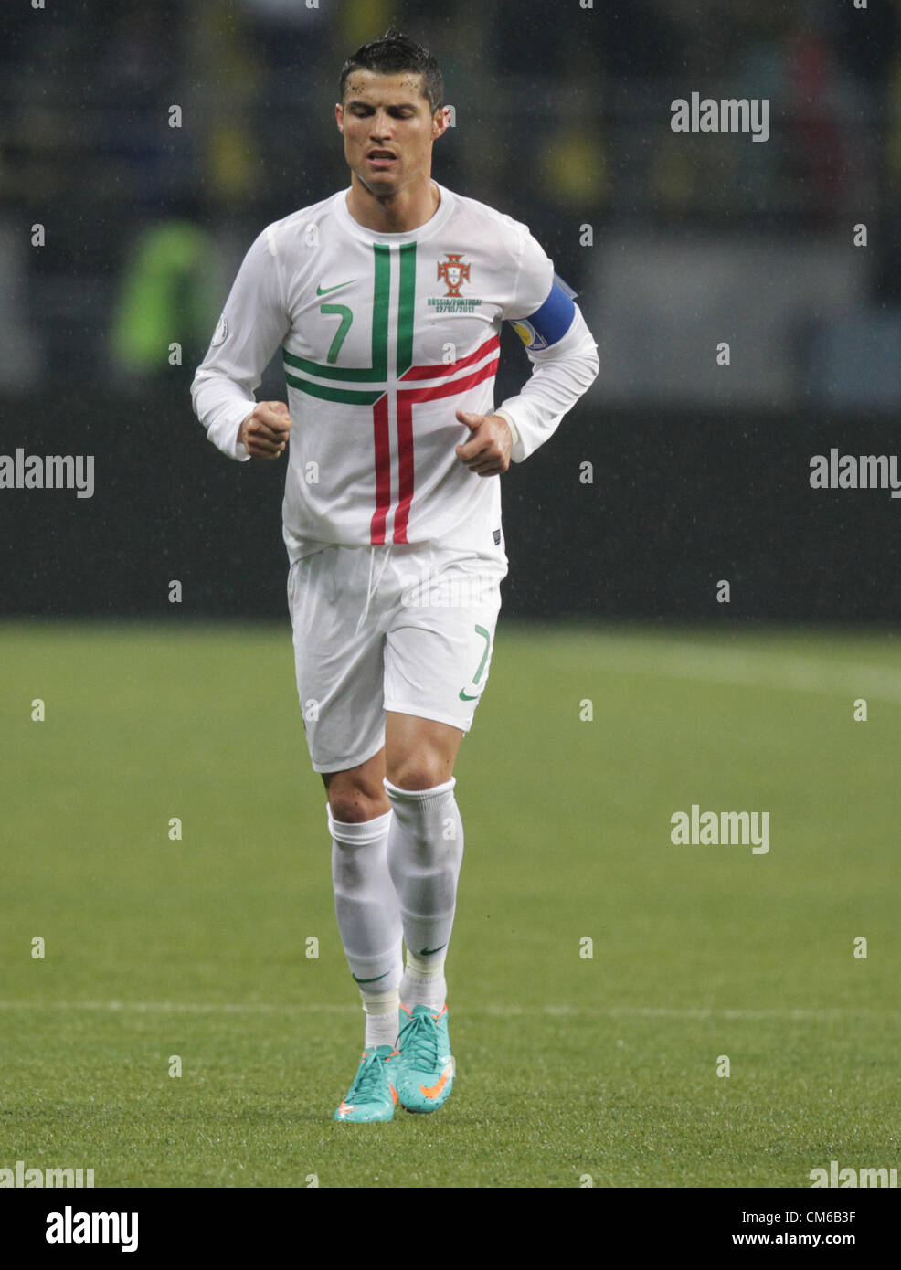 Oct. 12, 2012 - Moscow, Russia - October 12,2012. Moscow,Russia. World Cup Qualifying 2014. Russia vs Portugal...Pictured: Portugal's national team forward Ronaldo #7  (Credit Image: © Nata Nechaeva/PhotoXpress/ZUMAPRESS.com) Stock Photo