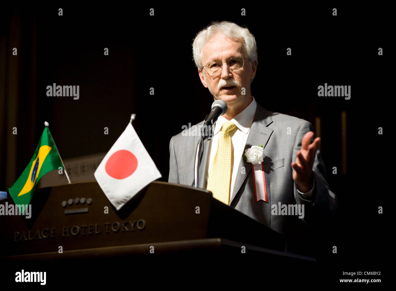 Almir Barbassa, CFO of Petrobras, speaks during the Brazil Economic Conference in Tokyo, Japan on 11 Oct. 2012. Stock Photo