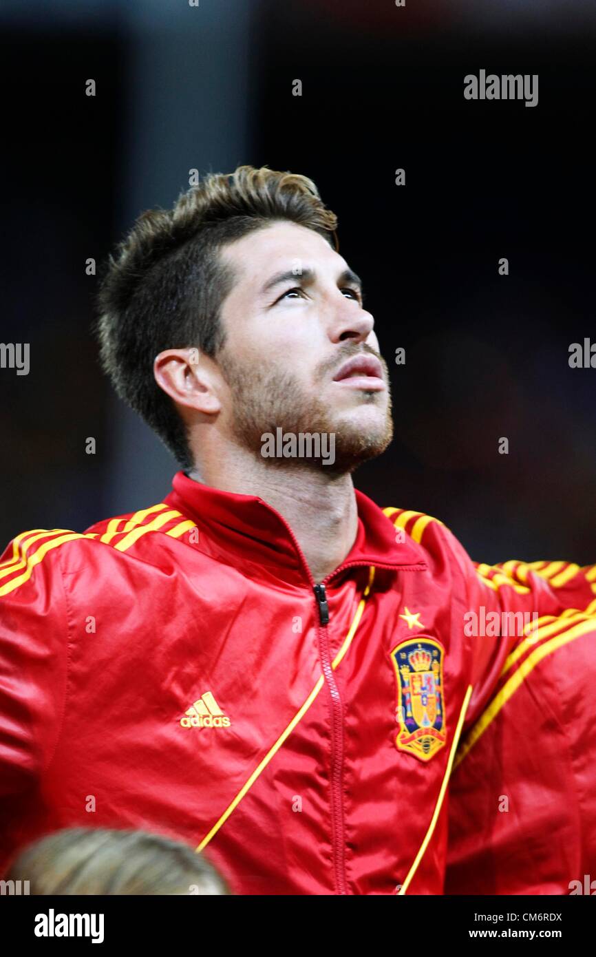 Sergio Ramos (ESP), OCTOBER 16, 2012 - Football / Soccer : FIFA World Cup Brazil 2014 Qualifier European Zone Group I match between Spain 1-1 France at Estadio Vicente Calderon in Madrid, Spain. (Photo by D.Nakashima/AFLO) Stock Photo