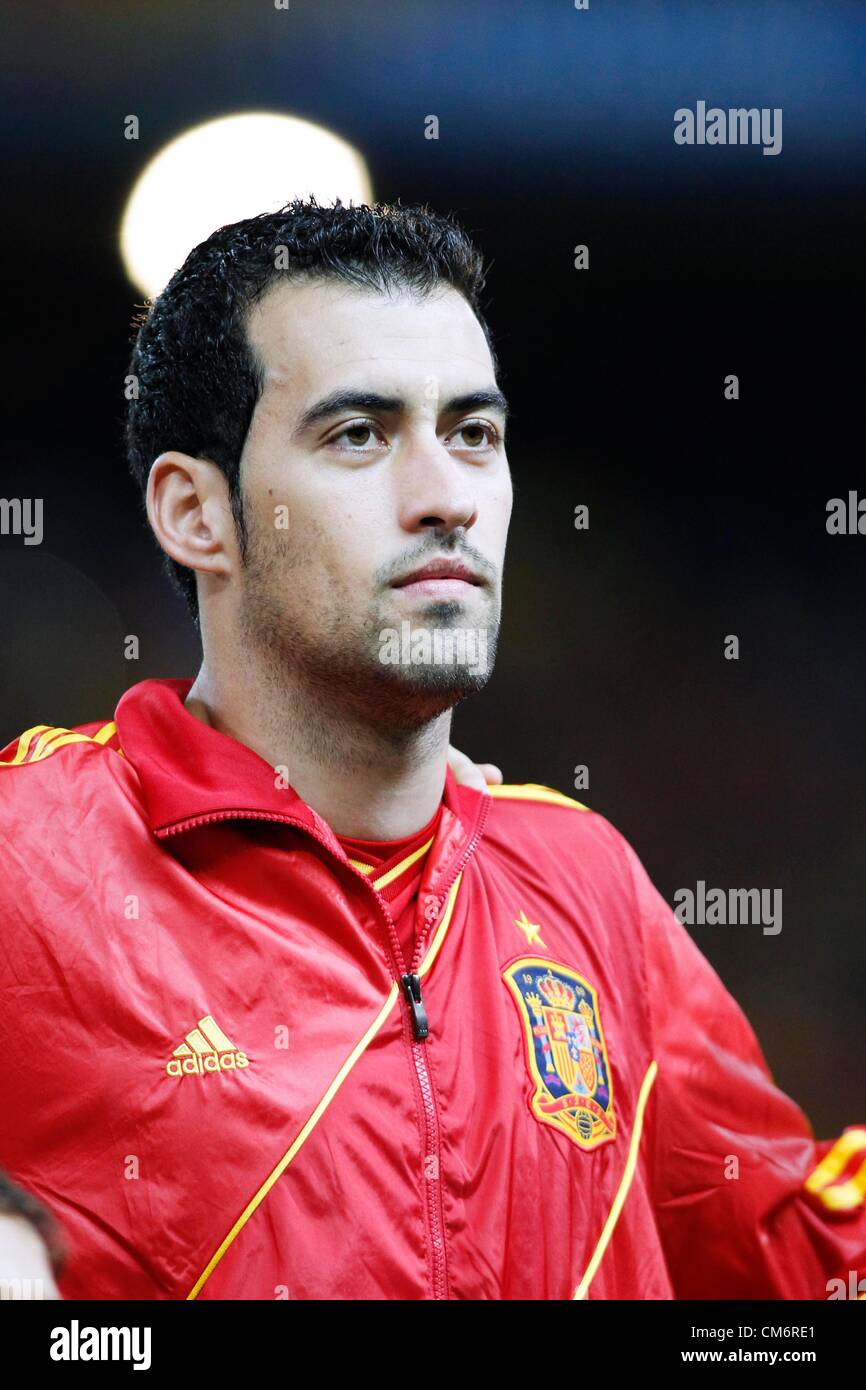 Sergio Busquets (ESP), OCTOBER 16, 2012 - Football / Soccer : FIFA World Cup Brazil 2014 Qualifier European Zone Group I match between Spain 1-1 France at Estadio Vicente Calderon in Madrid, Spain. (Photo by D.Nakashima/AFLO) Stock Photo
