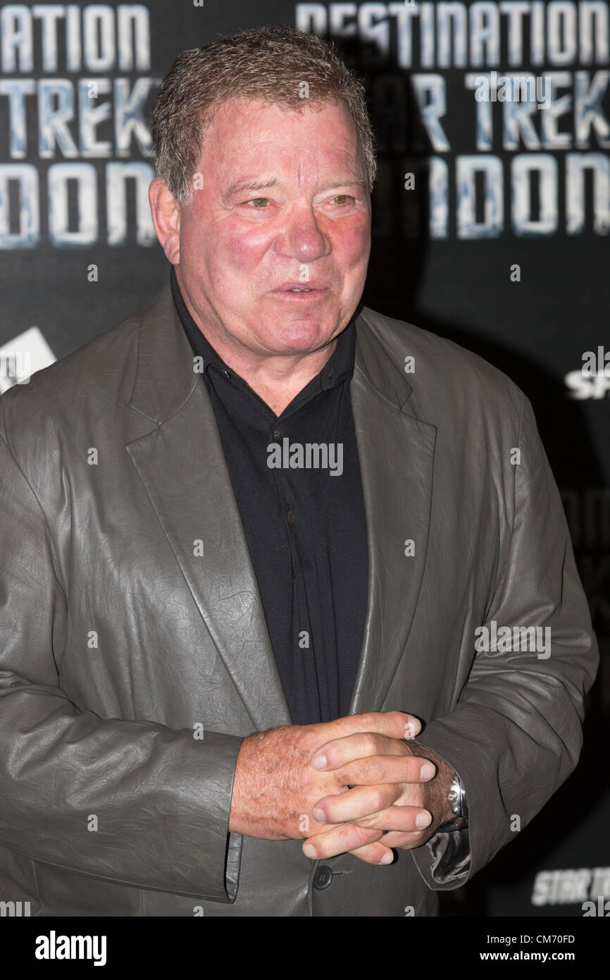 London, England, UK. Friday, 19 October 2012. Actor William Shatner who played Captain James T Kirk in the original Star Trek series. Destination Star Trek London takes place at the ExCel Exhibition Centre in East London from 19-21 October 2012. Stars attending the opening photocall. Picture: Nick Savage/Alamy Live News Stock Photo