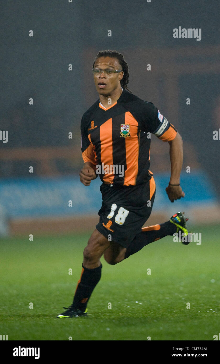19.10.2012 Barnet, England. Edgar Davids makes his debut as captain during the League Two game between Barnet and Northampton Town from the Underhill Stadium. Stock Photo