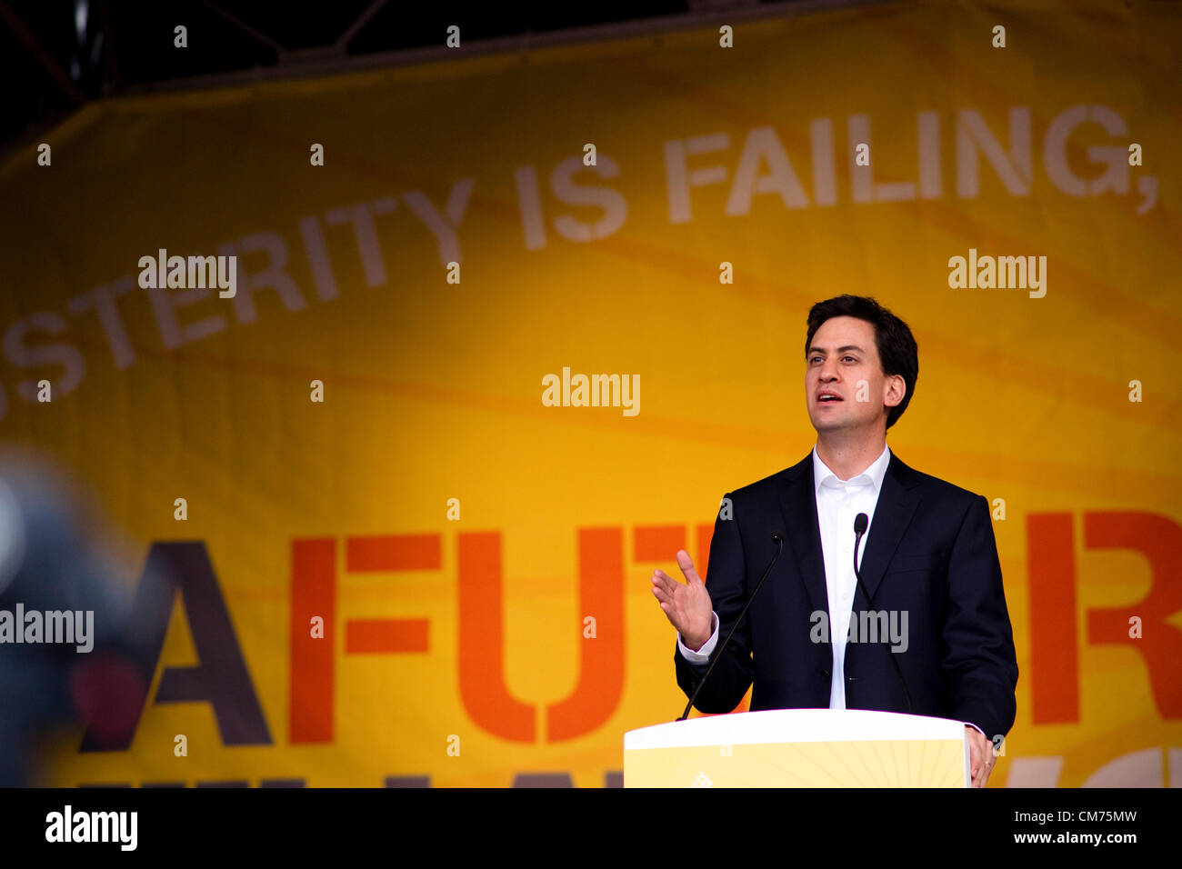 London, UK. 20th October 2012. Ed Miliband at TUC Rally in Hyde Park. Credit:  Stephen Burrows / Alamy Live News Stock Photo