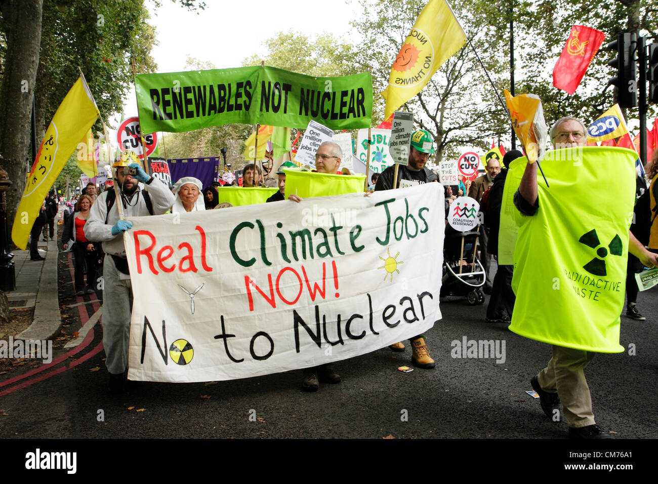 Anti-nuclear energy protesters, London, England, UK. Stock Photo