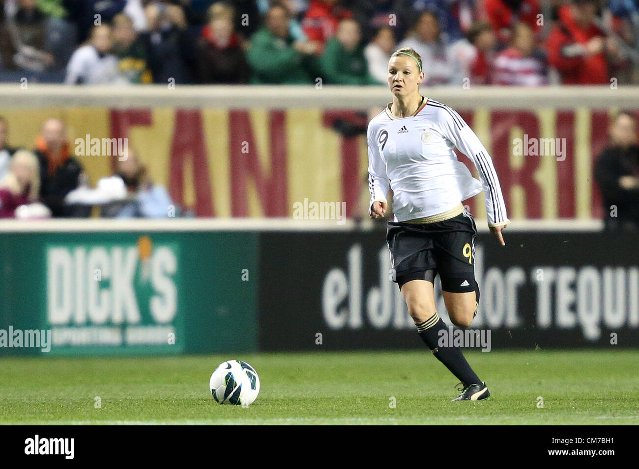 20.10.2012. Chicago, USA.  Alexandra Popp (GER). The United States Women's National Team played the Germany Women's National Team at Toyota Park in Bridgeview, Illinois in a women's international friendly soccer match. The game ended in a 1-1 tie. Stock Photo