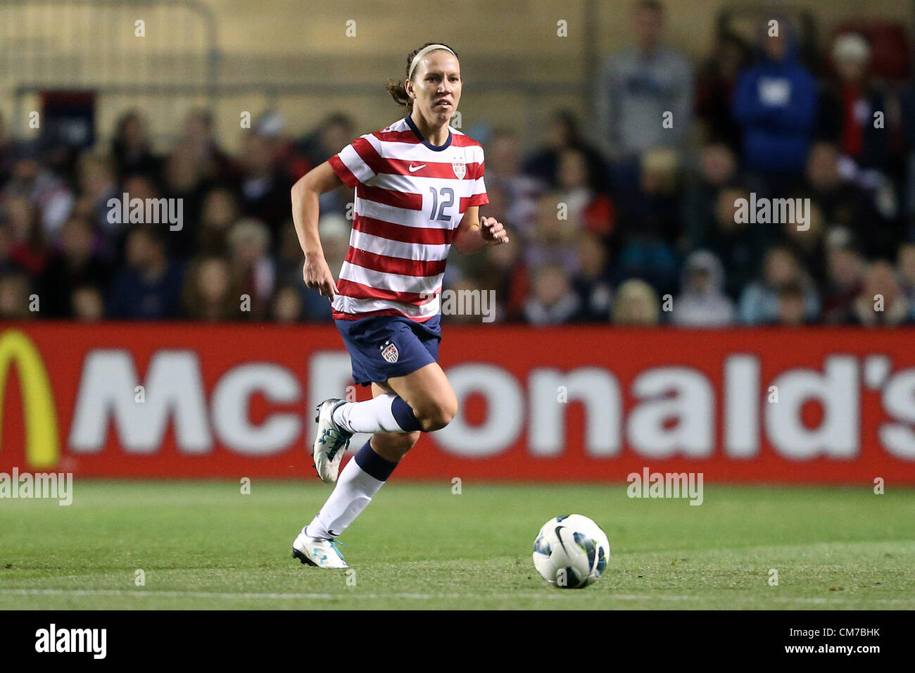 20.10.2012. Chicago, USA.  Lauren Cheney (USA). The United States Women's National Team played the Germany Women's National Team at Toyota Park in Bridgeview, Illinois in a women's international friendly soccer match. The game ended in a 1-1 tie. Stock Photo