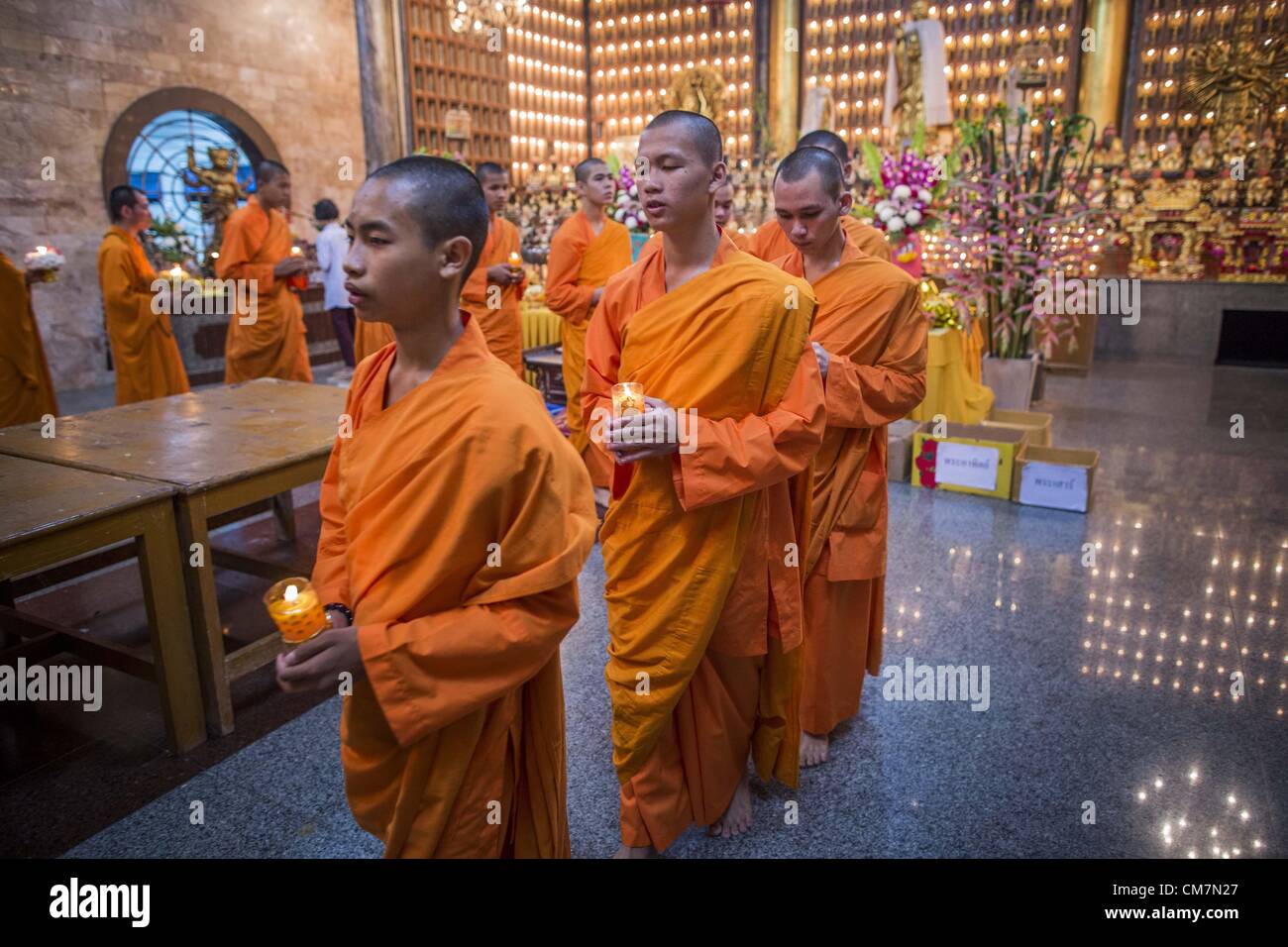 Oct. 23, 2012 Hat Yai, Songkhla, Thailand Buddhist monks lead a