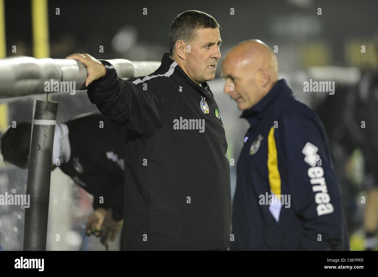 23.10.2012 Wimbledon, England. Mark McGhee manager of Bristol Rovers during the League Two game between AFC Wimbledon and Bristol Rovers from the Kingsmeadow Stadium. Stock Photo