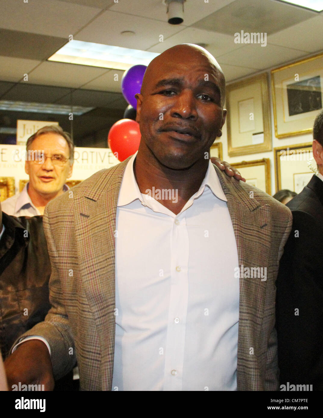 Oct. 19, 2012 - Los Angeles, California, USA - Five time World Heavy Weight Champion Evander  ''The Real   Deal'' Holyfield during his 50th.  birthday celebration and   auction of his memorabilia at  Julien s Auctions in Beverly   Hills, CA. on Friday October  19, 2012. (Credit Image: © Burt Harris/Prensa Internacional/ZUMAPRESS.com) Stock Photo