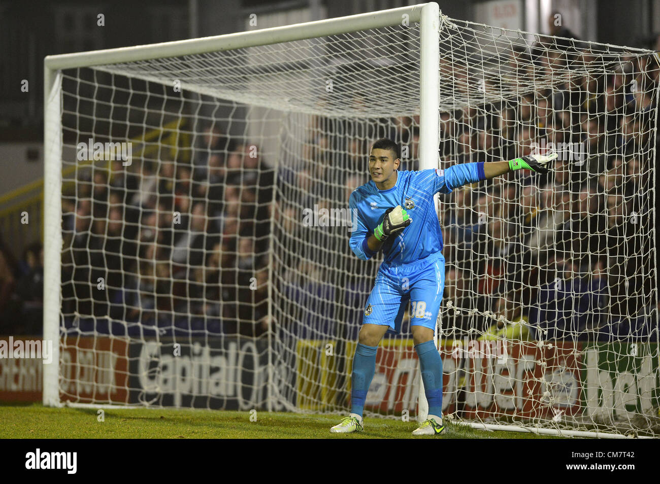 23.10.2012 Wimbledon, England. Neil Etheridge of Bristol Rovers in action during the League Two game between AFC Wimbledon and Bristol Rovers from the Kingsmeadow Stadium. Stock Photo
