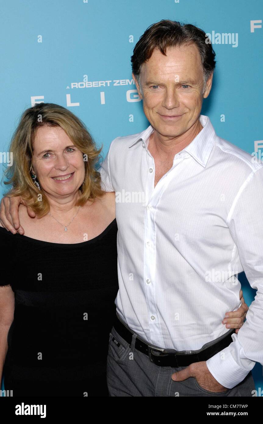 Oct. 23, 2012 - Hollywood, California, U.S. - Bruce Greenwood and Susan Devlin during the premiere of the new movie from Paramount Pictures FLIGHT, held at the Arclight Cinema, on October 23, 2012, in Los Angeles.(Credit Image: © Michael Germana/Globe Photos/ZUMAPRESS.com) Stock Photo