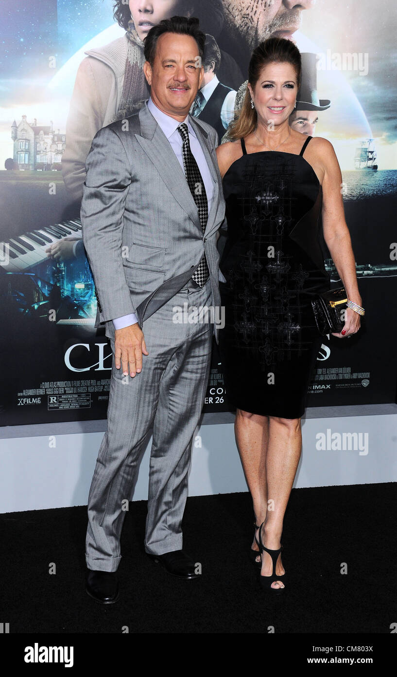 Los Angeles, USA. 24th October 2012. Tom Hanks and Rita Wilson arriving at the film premiere of 'Cloud Atlas' in Los Angeles on October 24th 2012 Stock Photo