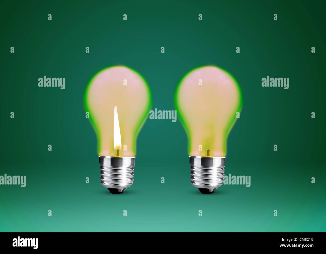 Wax candle into lighting bulb Stock Photo Alamy