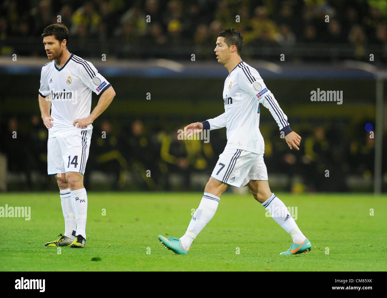 Dortmund, Germany. 24.10.2012,Football Champions League Group Phase 3rd matchday, Borussia Dortmund - Real Madrid----- photo 4 of 8---Christiano Ronaldo (Madrid) prepares for a free kick, takes his third step back from the ball Stock Photo