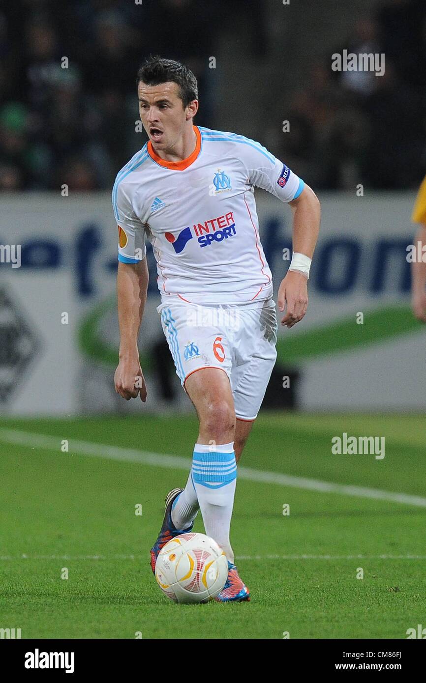 25.10.2012 Moenchengladbach, Germany. Joey Barton in action during the Europa League game between Borussia Moenchengladbach and Olympique Marseille from the Borussia Park Stadium. Stock Photo