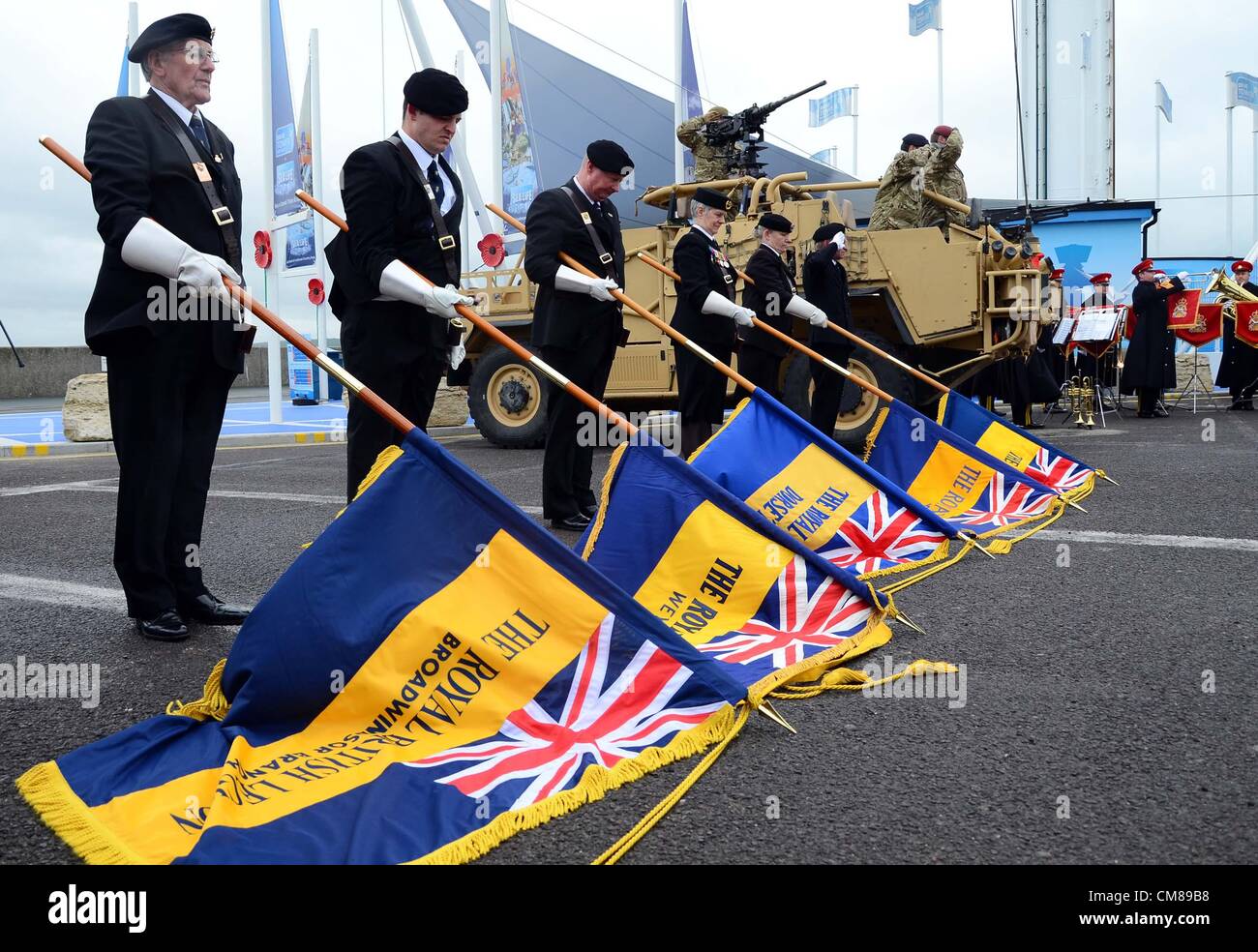 Royal British Legion standard bearers Stock Photo