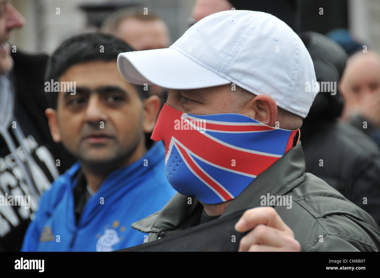 Westminster, London, UK. 27th October 2012. EDL members both white and