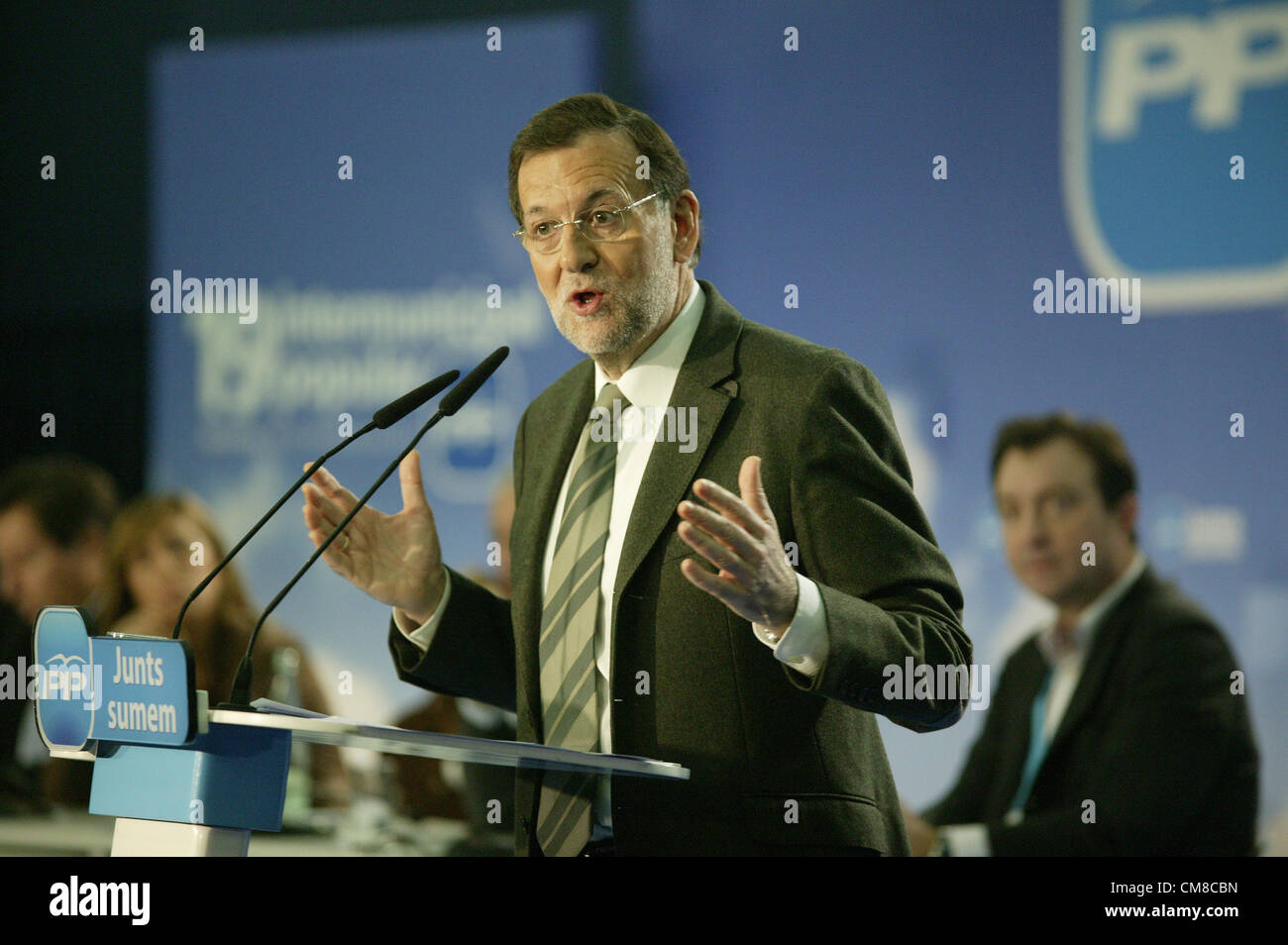 Mariano Rajoy closes PP Party congress in barcelona, Spain. October 27th 2012 Stock Photo