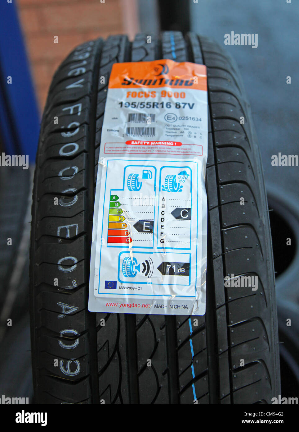 On 1 November 2012, new European tyre labelling regulations came into force that could make driving safer, more economical, less polluting and less noisy. Stock Photo