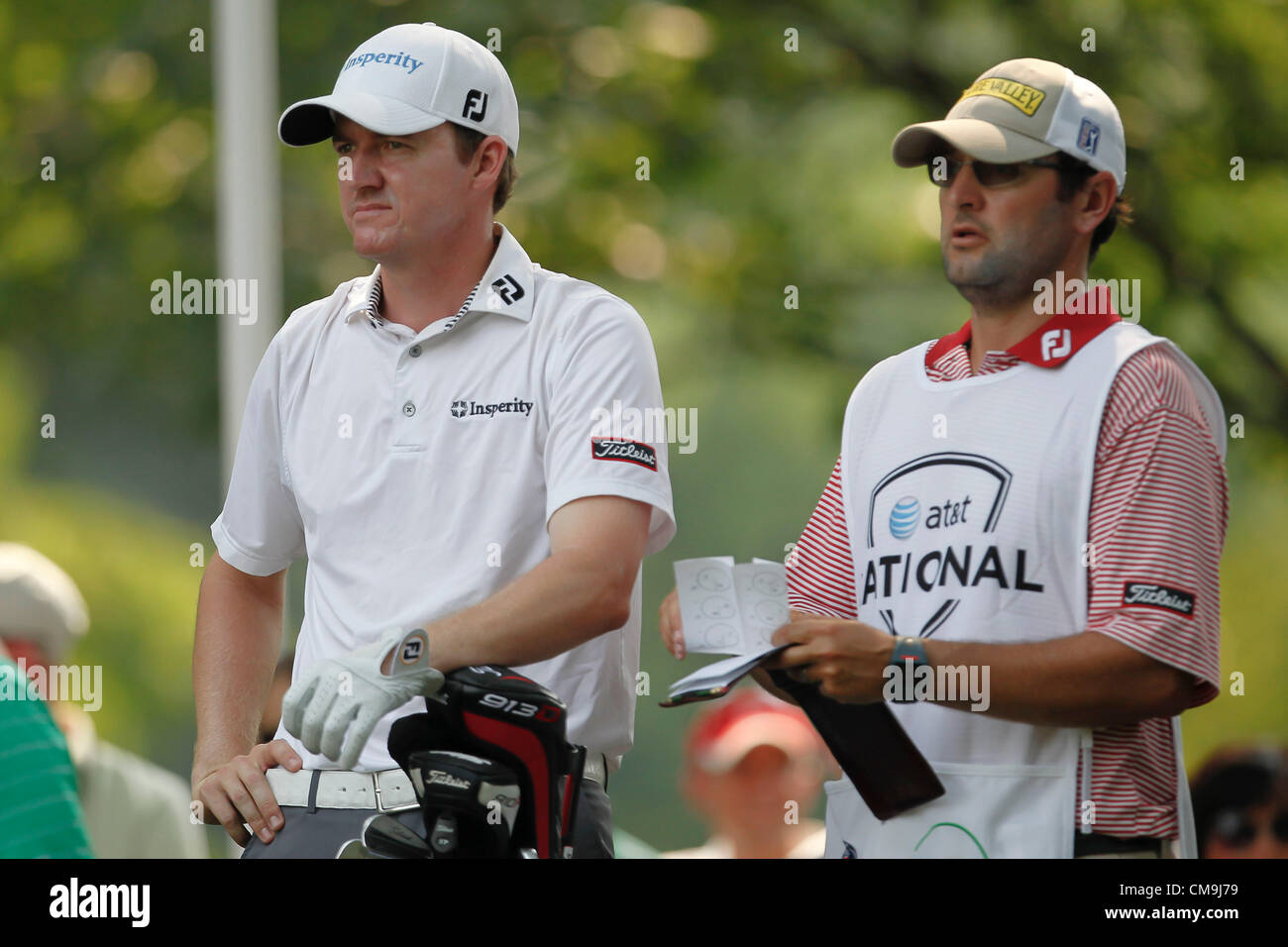 June 29, 2012 Bethesda, MD, U.S. JIMMY WALKER chats with his caddy