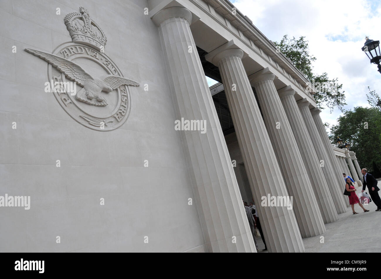 Green Park, London, UK. 29th June 2012. The memorial built to the memory of Airmen of Bomber Command, the memorial was unveiled by the Queen yesterday. The pavilion is designed by Liam O'Connor. Stock Photo