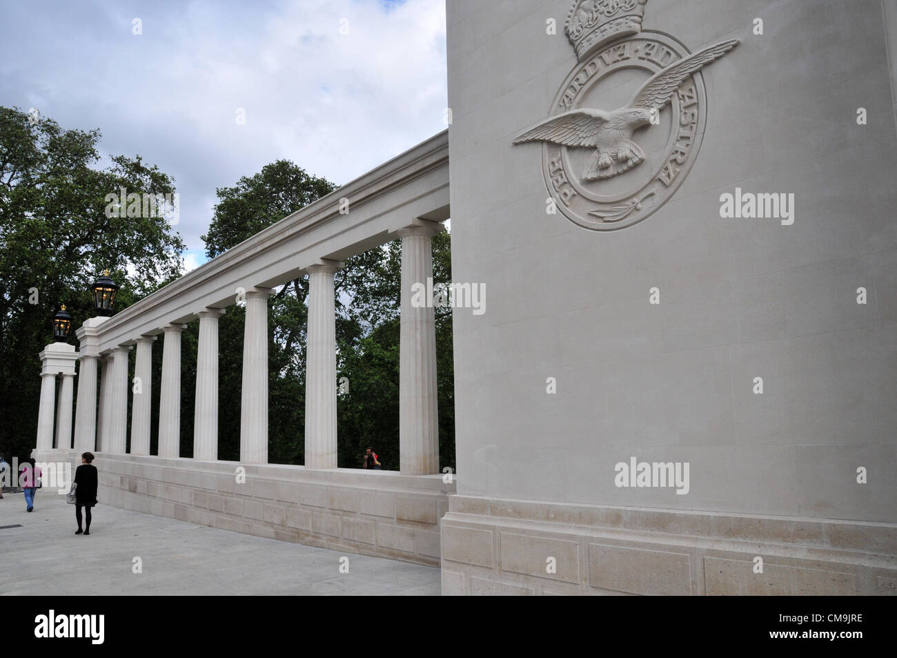 Green Park, London, UK. 29th June 2012. The memorial built to the memory of Airmen of Bomber Command, the memorial was unveiled by the Queen yesterday. The pavilion is designed by Liam O'Connor. Stock Photo