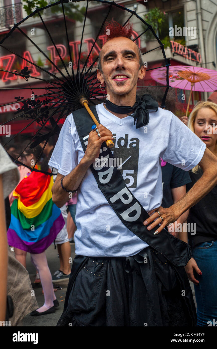 Paris France Gay Pride Lgbt Portrait Fred Navarro President Of Ngo Act Up Paris In