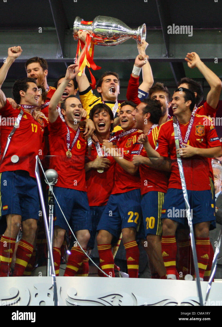 01.07.2012 Kiev, Ukraine. UEFA EURO 2012 final soccer match Spain vs