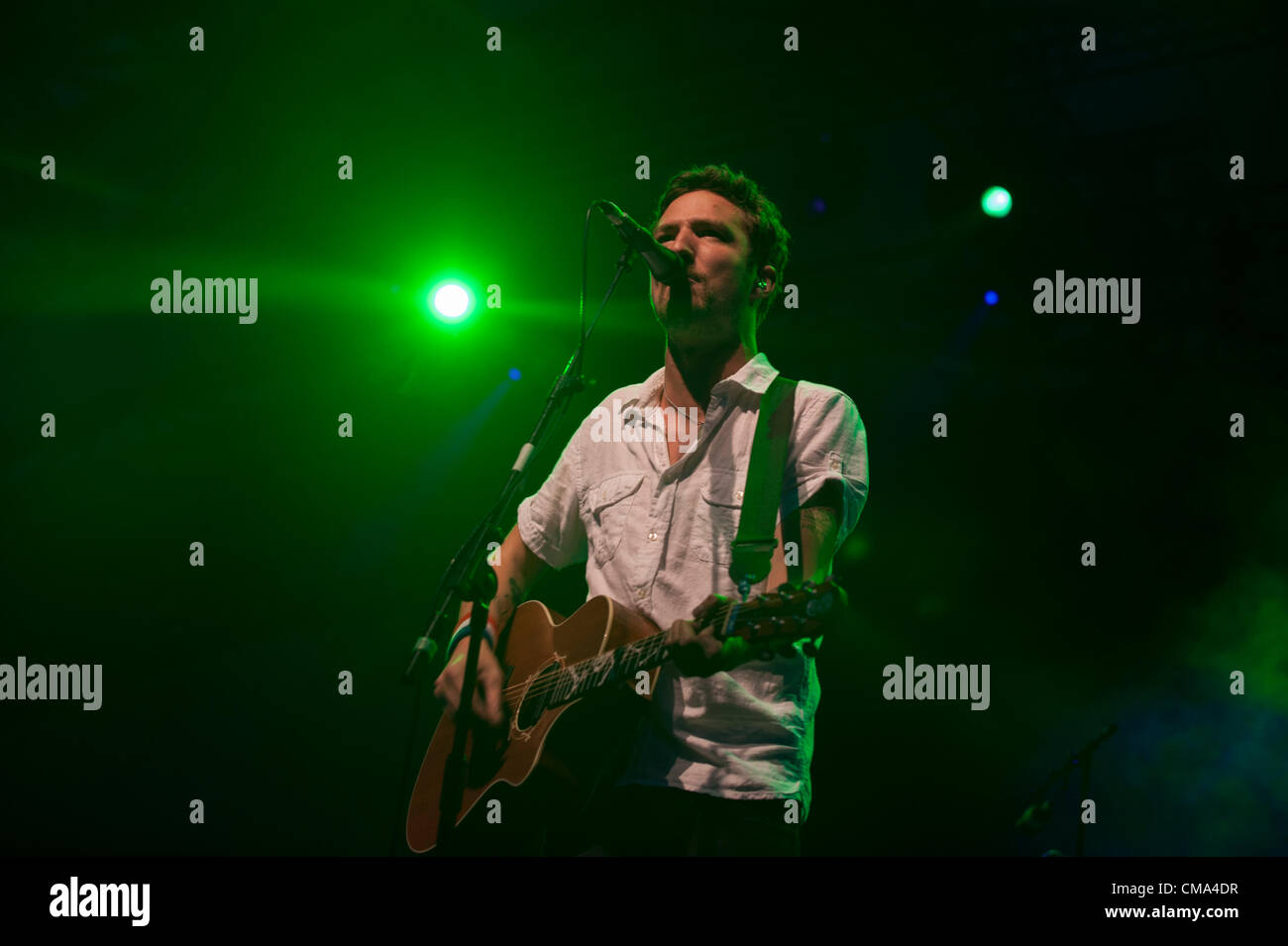 Frank Turner and his band play at the Eden Sessions 1st July  2012. Stock Photo