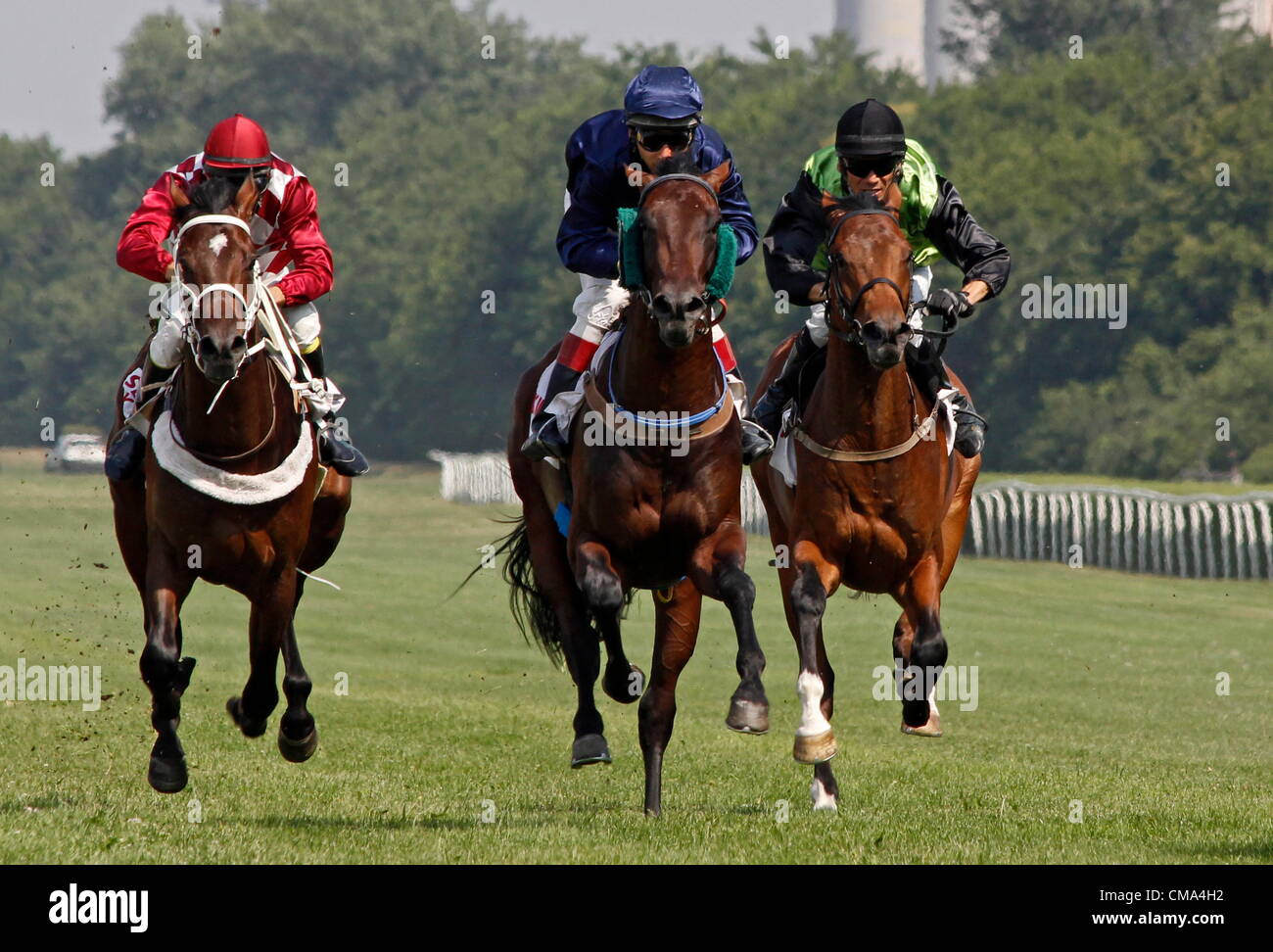 BUDAPEST - JÚLIUS 1. horse racing julius 1, 2012 in Hungary, Budapest, Kincsem park. Stock Photo