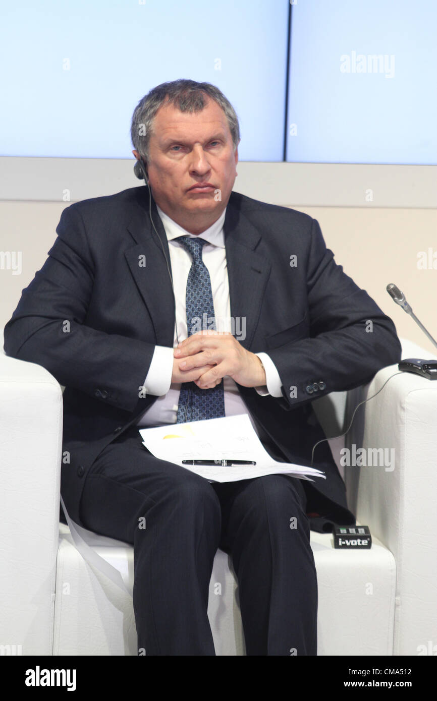 June 21, 2012 - St. Petersburg, Russia - June 21,2012. St.Petersburg,Russia. Pictured: CEO of Rosneft oil company Igor Sechin attends the Forum. (Credit Image: © PhotoXpress/ZUMAPRESS.com) Stock Photo