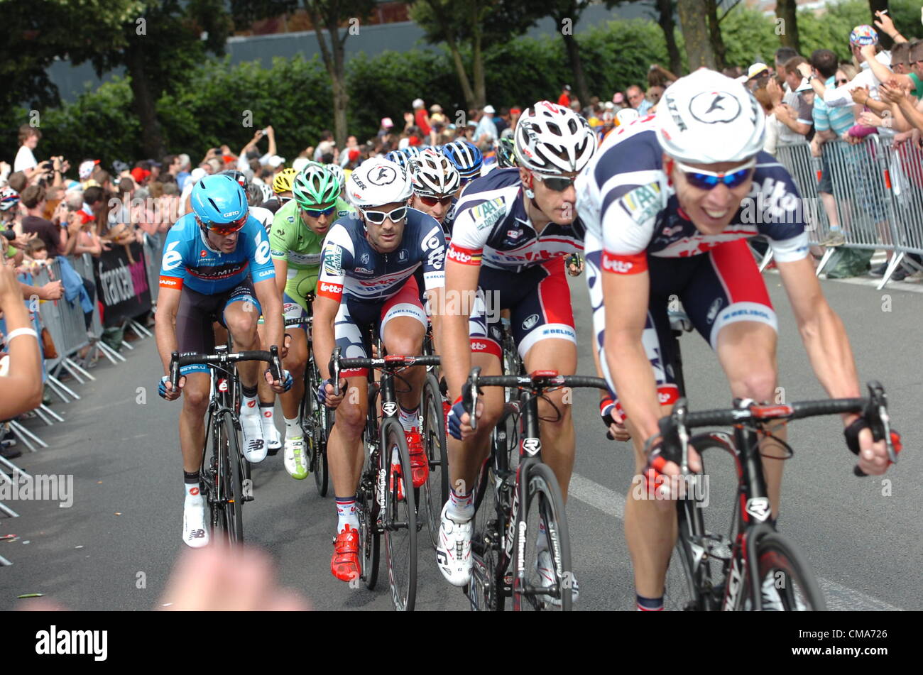 2012, Tour de France, tappa 02 Vise - Tournai, Lotto - Belisol 2012, Henderson Gregory, Tournai Stock Photo
