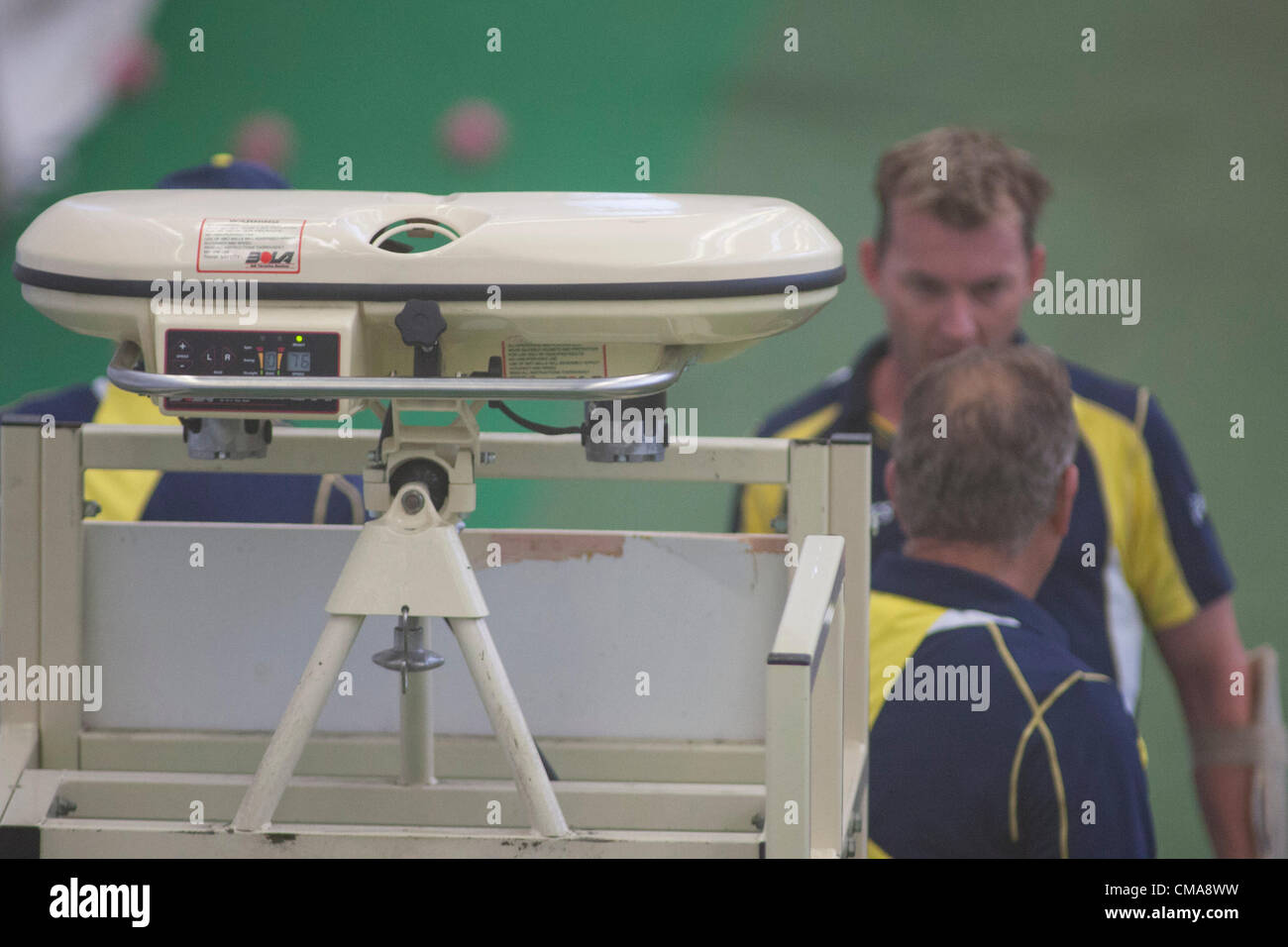UK. 03/07/2012 Birmingham England. a bowling machine inside the indoor