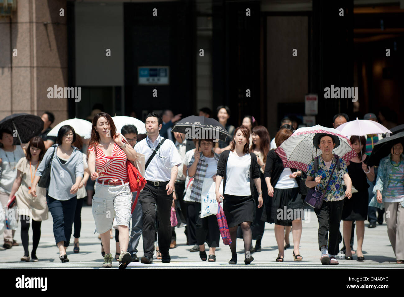 July 4th 2012 Tokyo Japan Japanese people walk in the Ginza