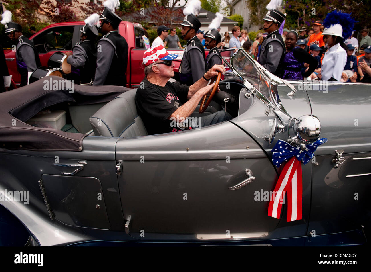 July 04, 2012 Pacific Palisades, CA, USA A car is maneuvered into