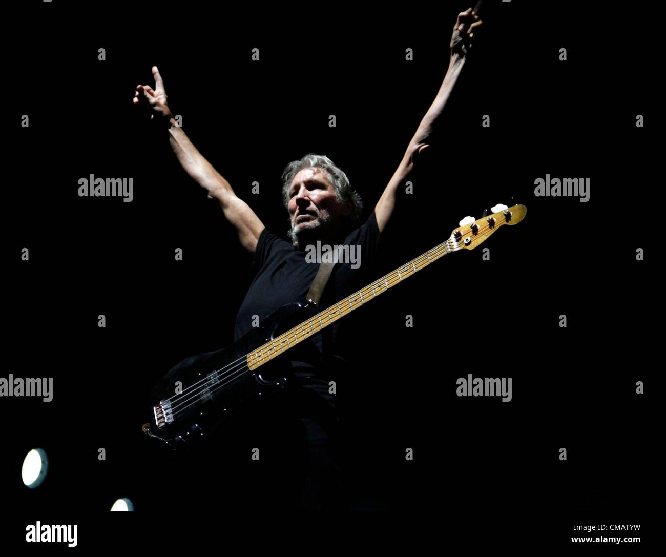 Roger Waters on stage for Roger Waters THE WALL LIVE Concert Tour, Yankee Stadium, New York, NY July 6, 2012. Photo By: F. Burton Patrick/Everett Collection Stock Photo