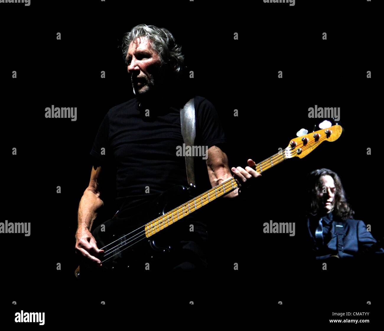 Roger Waters on stage for Roger Waters THE WALL LIVE Concert Tour, Yankee Stadium, New York, NY July 6, 2012. Photo By: F. Burton Patrick/Everett Collection Stock Photo