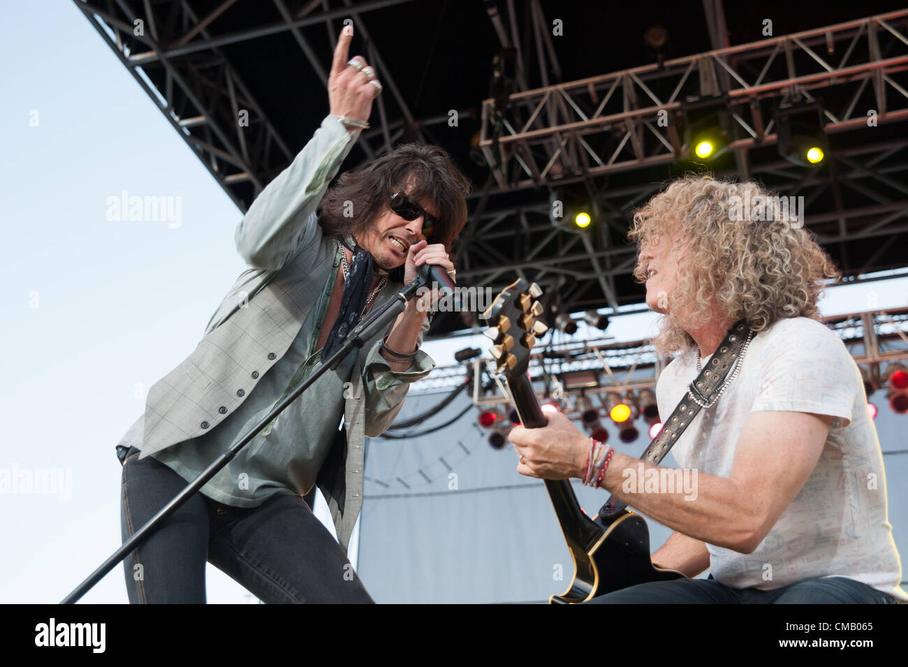LINCOLN, CA - July 6: Foreigner performs at Thunder Valley Casino Resort in Lincoln, California on July 6, 2012 Stock Photo