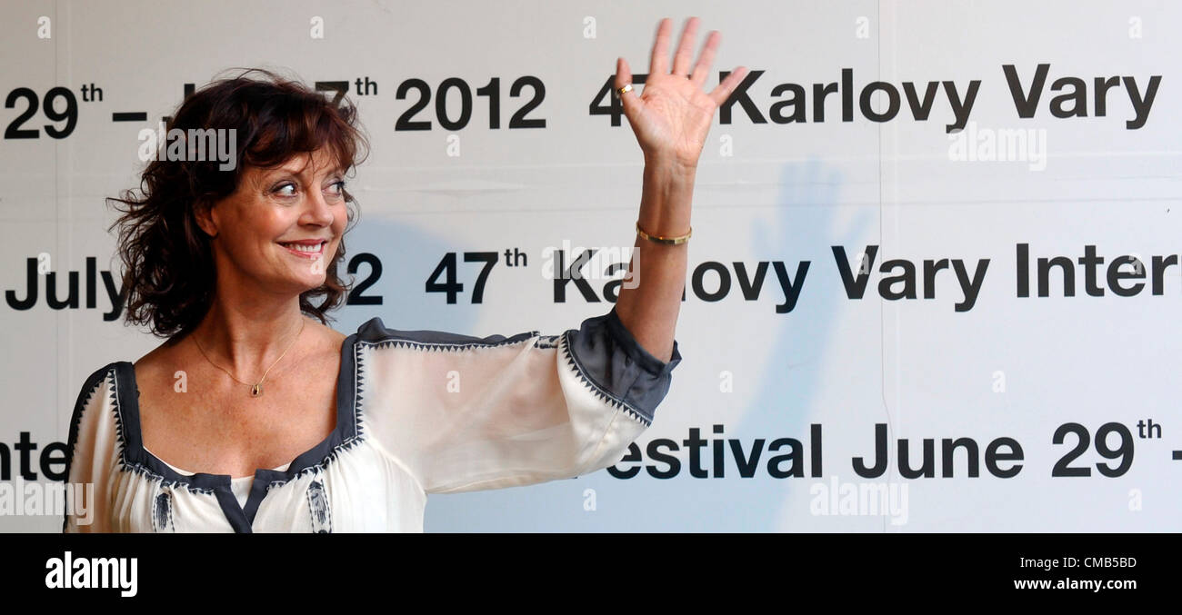 U.S. actress and Oscar winner Susan Sarandon presents the film Jeff, Who Lives at Home at the 47th Karlovy Vary International Film Festival on Friday, July 6, 2012. The film was directed by brothers Jay and Mark Duplass. (CTK Photo/Vit Simanek) Stock Photo