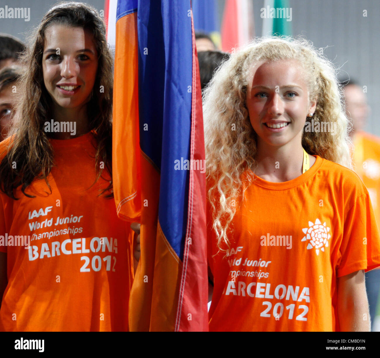 10.07.2012 Barcelona, Spain. Opening Ceremony day one of the IAAF World Junior Championships from the Montjuic Stadium in Barcelona. Stock Photo