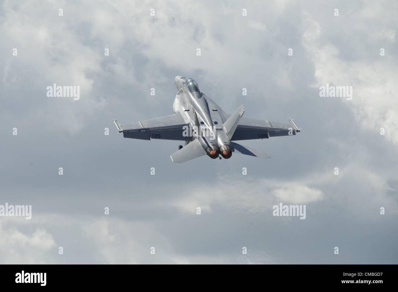11 June 2012. Farnborough International airshow, UK.  Pictured - F/A-18F Super Hornet (F18)c Stock Photo