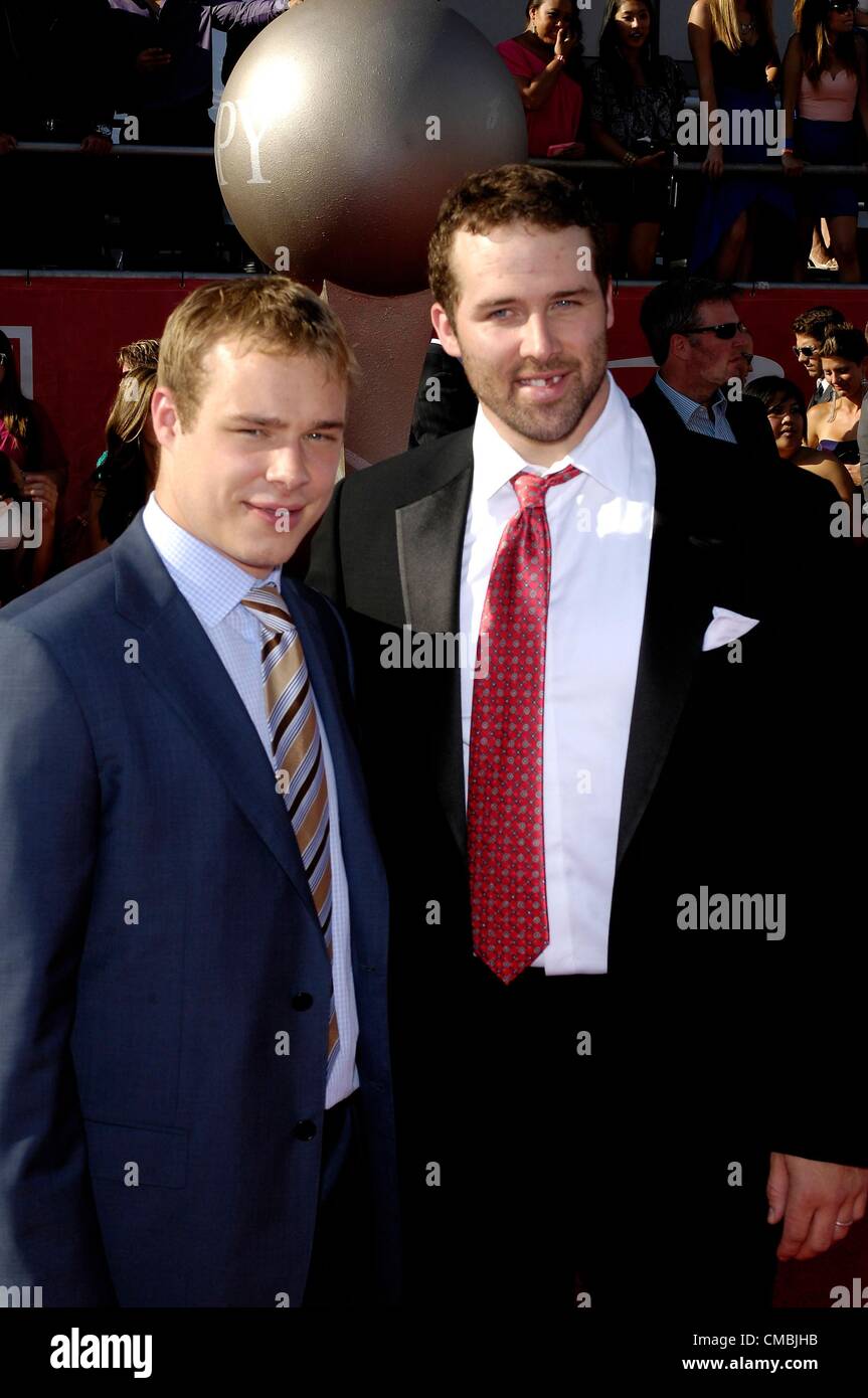 Dustin Brown,  Dustin Penner at arrivals for ESPN's 2012 ESPY Awards - ARRIVALS, Nokia Theatre at L.A. LIVE, Los Angeles, CA July 11, 2012. Photo By: Michael Germana/Everett Collection Stock Photo